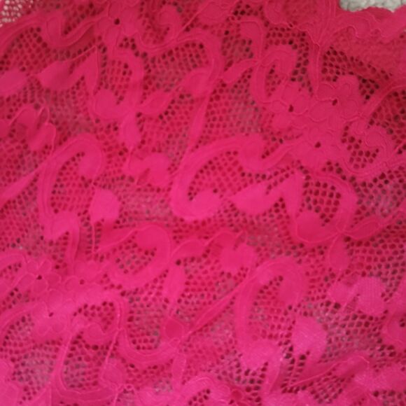 Lingerie Set Bralette Bra Boy Short Panty Medium Maroon Lace Sleepwear Nightwear - Picture 5 of 10